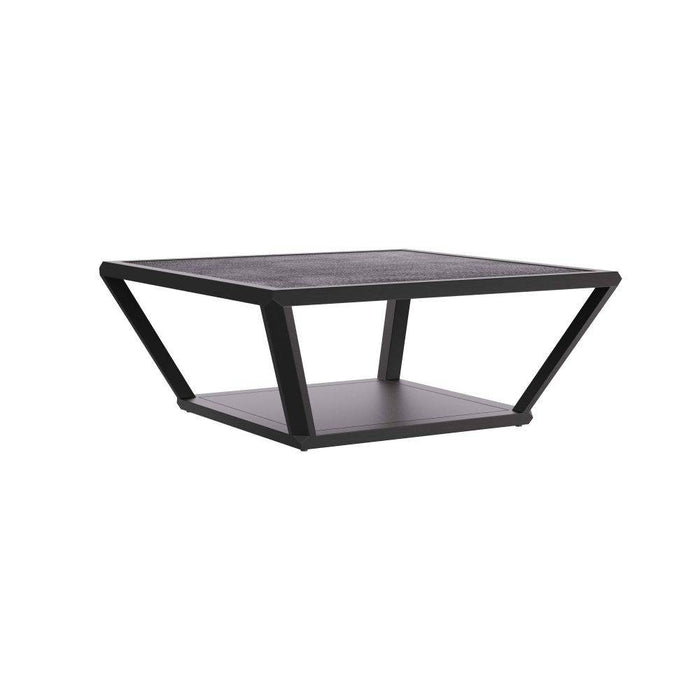 Arteriors FCS04 Cocktail Table, Ebony Grasscloth/Ebony Walnut