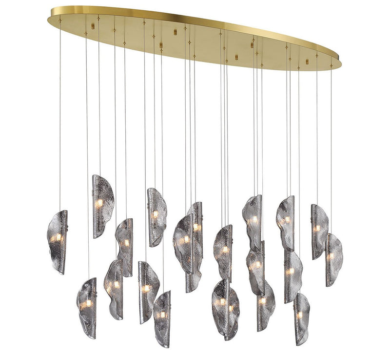 Lib & Co. 12220-019-07 LED Chandelier, Plated Brushed Gold