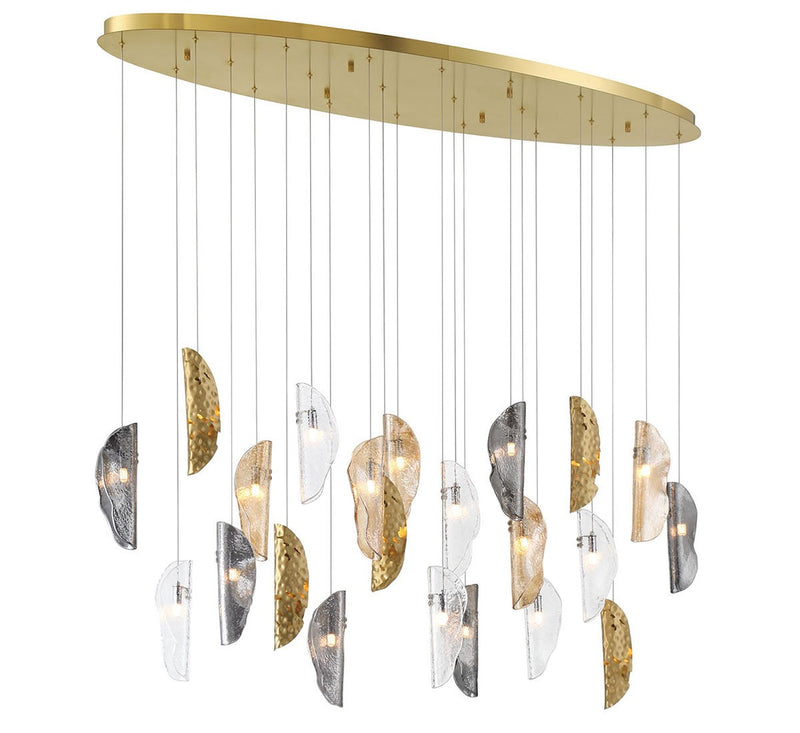Lib & Co. 12220-024-07 LED Chandelier, Plated Brushed Gold