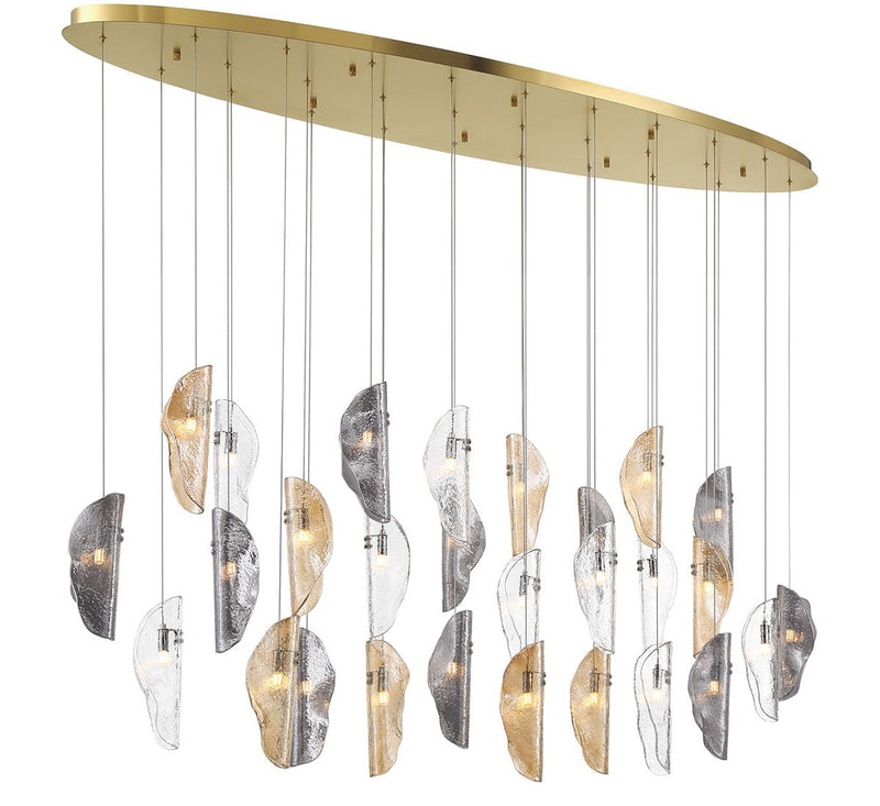 Lib & Co. 12221-023-07 LED Chandelier, Plated Brushed Gold