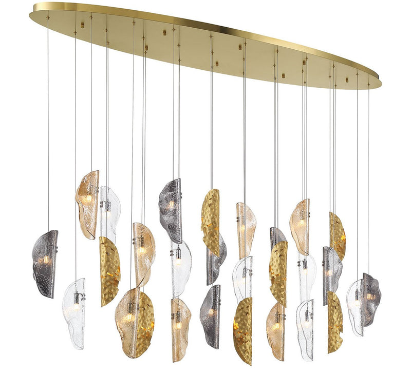 Lib & Co. 12221-024-07 LED Chandelier, Plated Brushed Gold