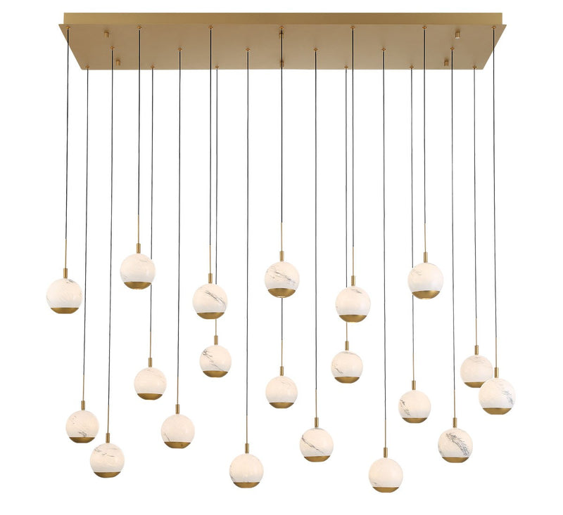 Lib & Co. 12240-030 LED Chandelier, Painted Antique Brass