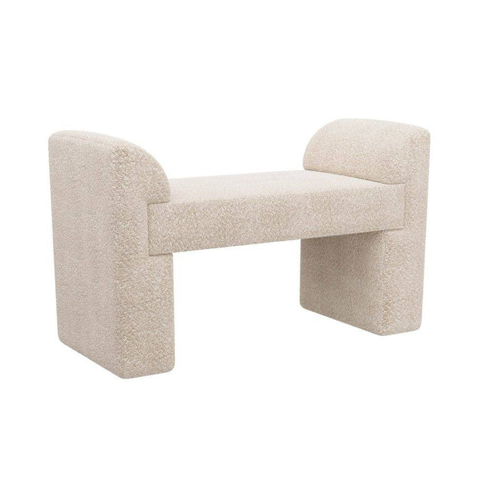 Arteriors FHU01 Bench, Cream Sherpa