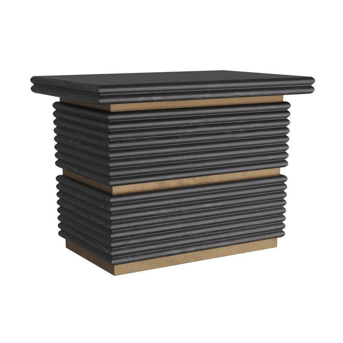 Arteriors FII02 Side Table, Ebony Oak/Antique Brass