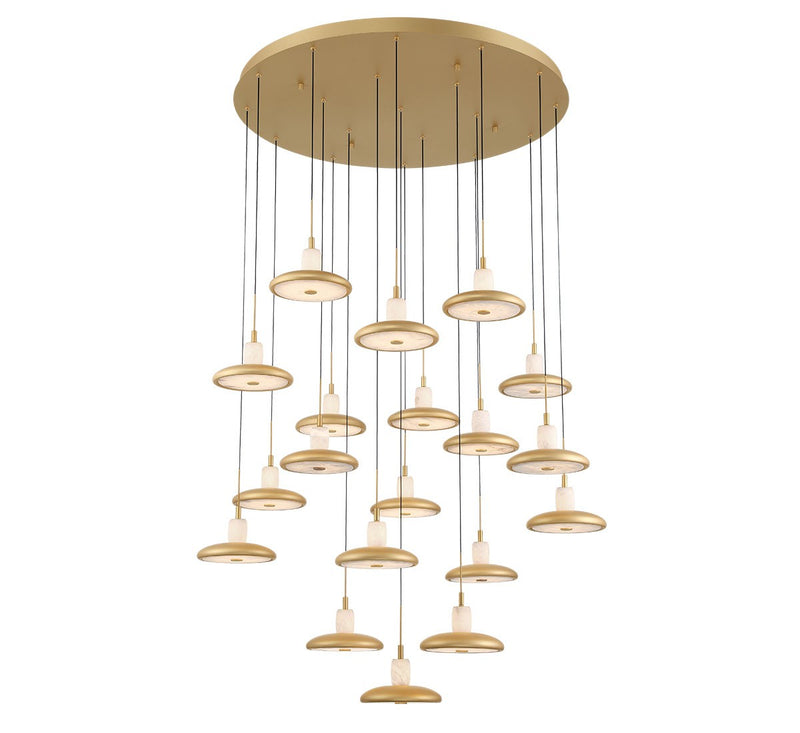 Lib & Co. 12255-030 LED Chandelier, Painted Antique Brass