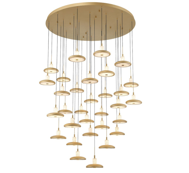Lib & Co. 12256-030 LED Chandelier, Painted Antique Brass
