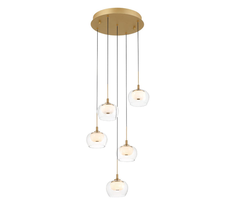 Lib & Co. 12266-030 LED Chandelier, Painted Antique Brass