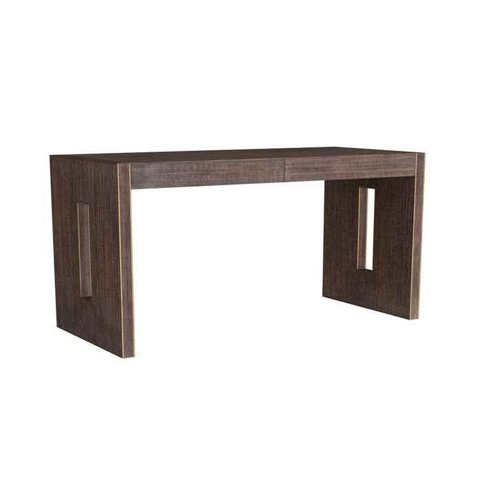Arteriors FKS01 Desk, Brindle Eucalyptus Veneer/Antique Brass