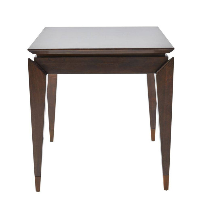 Arteriors FES03 End Table, Brindle Eucalyptus Veneer/Antique Brass