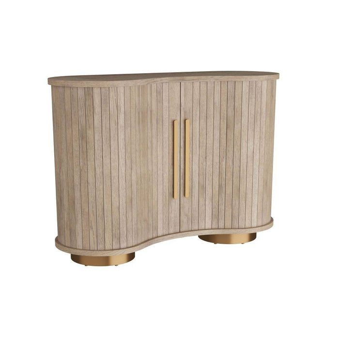 Arteriors FNS03 Cabinet, Chateau Smoke Oak/Vintage Brass