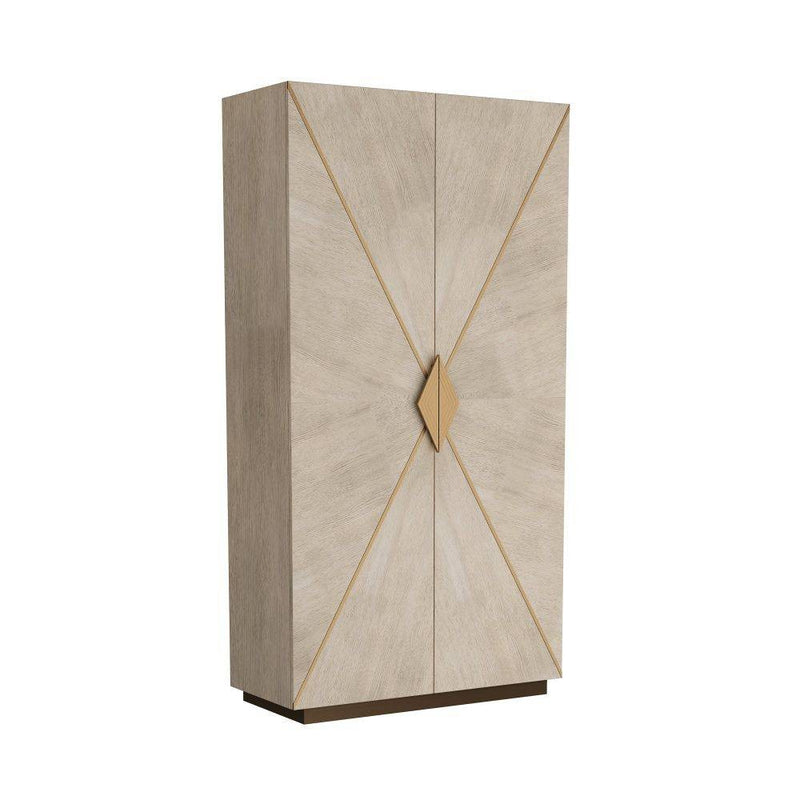 Arteriors FNS04 Cabinet, Smoke Oak Veneer/Antique Brass