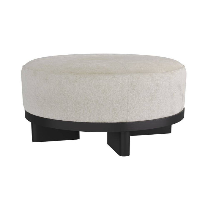 Arteriors FOI10 Ottoman, White Hair on Hide