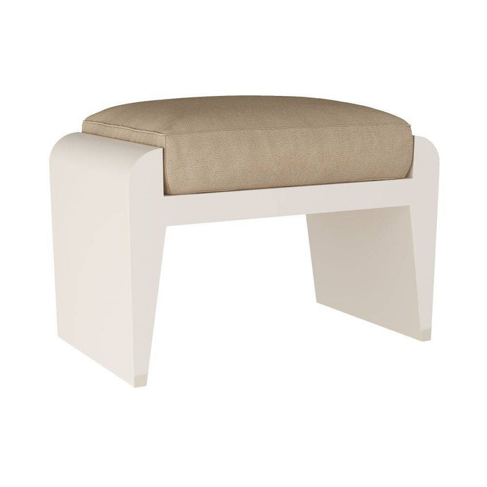 Arteriors FOS02 Ottoman, Sand Vegan Leather