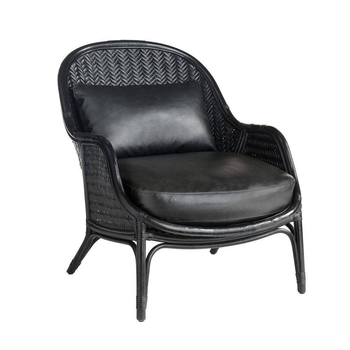Arteriors FRS07 Lounge Chair, Noir Vegan Leather