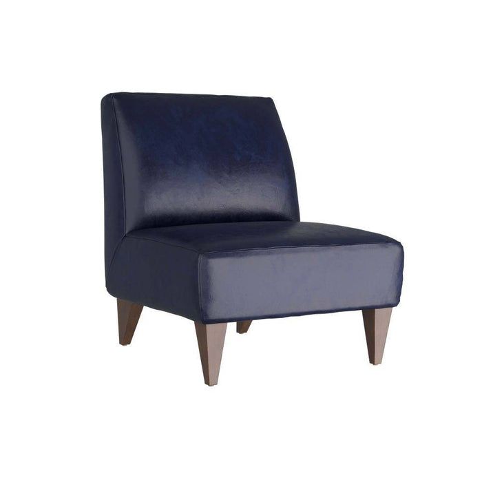 Arteriors FRU01 Chair, Ink Leather/Dark Walnut/Antique Brass