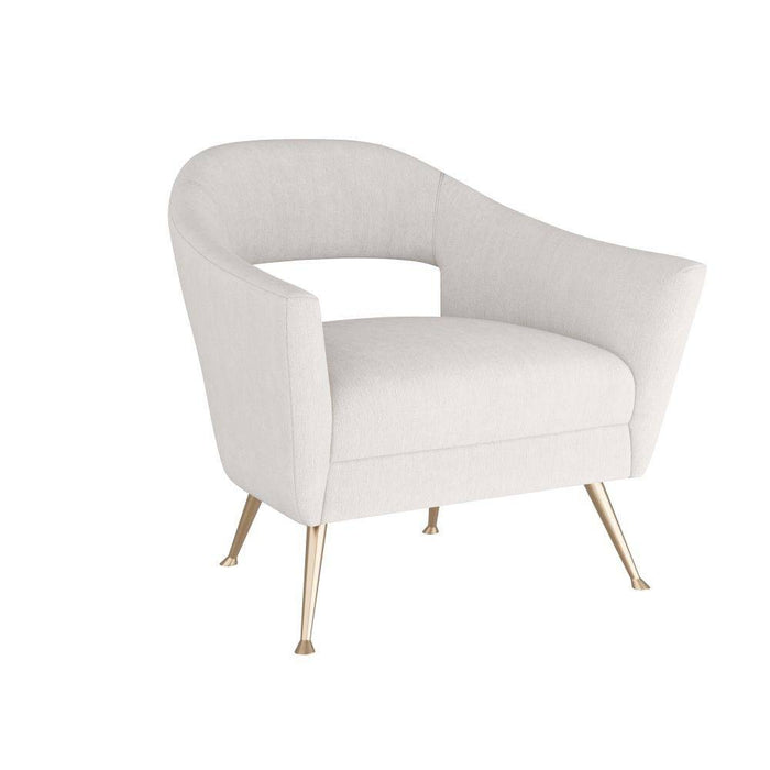 Arteriors FRU04 Chair, Polar Boucle/Pale Brass Iron