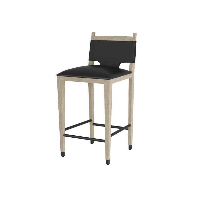 Arteriors FSI08 Bar Stool, Ebony Leather