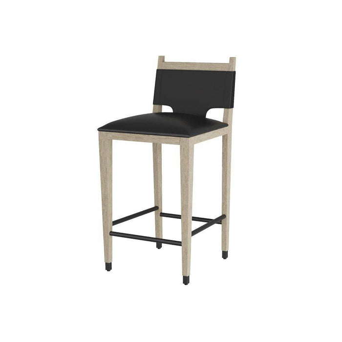 Arteriors FSI08 Bar Stool, Ebony Leather