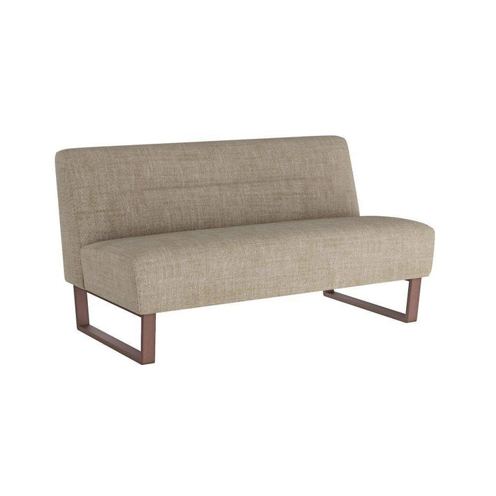 Arteriors FTU02 Settee, Pebble Linen/Dark Walnut