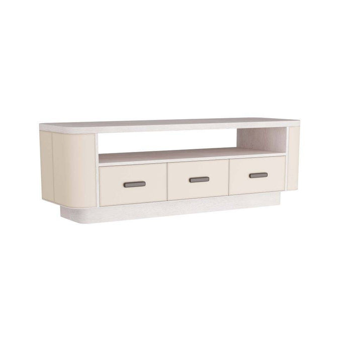 Arteriors FZI01 Credenza, Smoke Oak/Ivory Leather/Bronze/Cream Suede