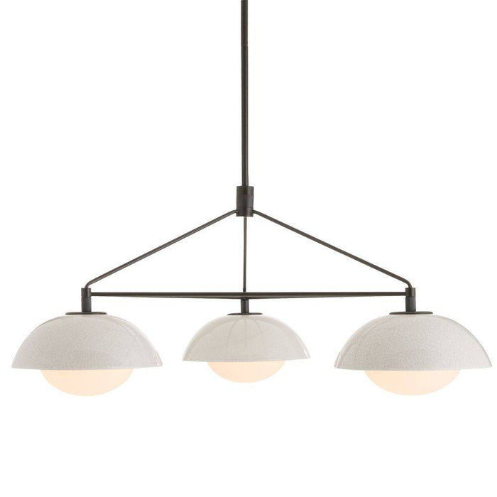 Arteriors GADMC01 Three Light Chandelier, Ivory Stained Crackle