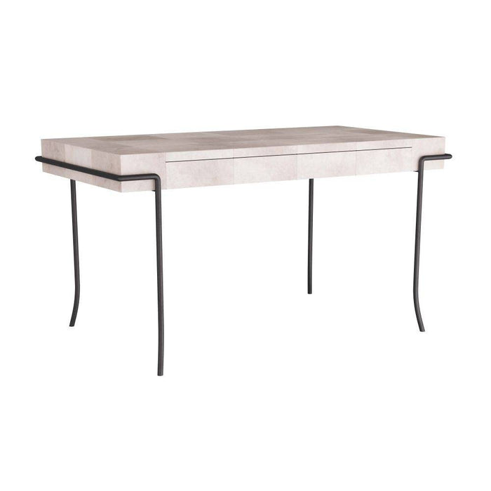 Arteriors GDFKI01 Desk, Ivory Vellum/Blackened Iron