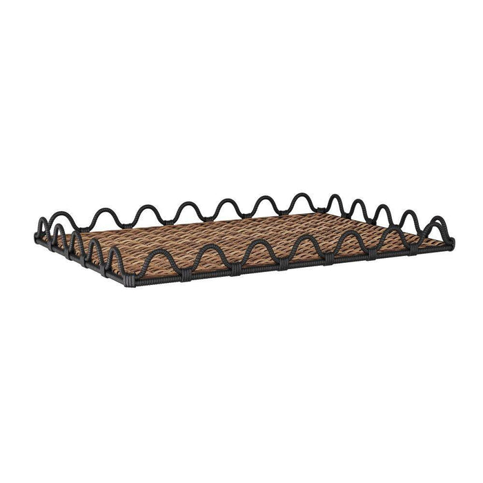 Arteriors GKAYS01 Tray, Natural & Black, Rattan