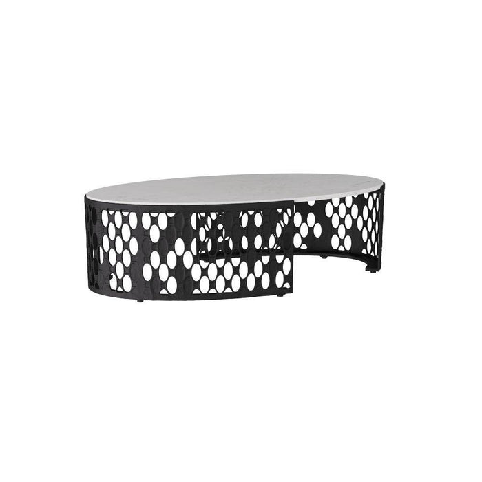 Arteriors GKFCI01 Coffee Table, White, Banswara Marble