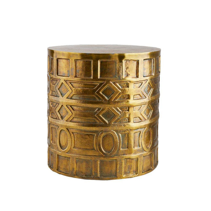Arteriors GKFEI01 End Table, Antique Brass