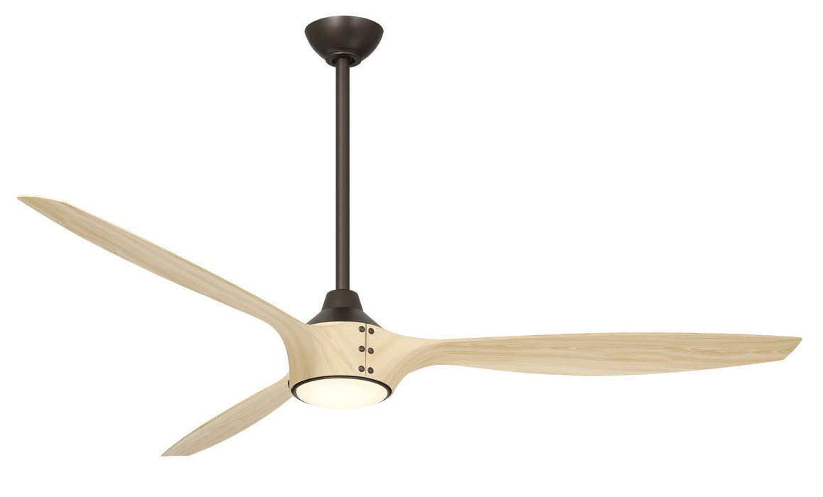 Minka Aire F762L-DB/WTO 65" Ceiling Fan, Dark Bronze W/White Oak