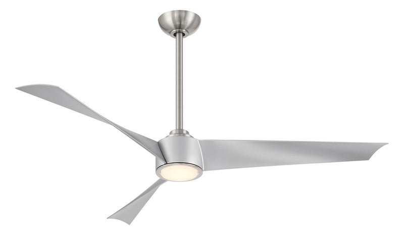 Minka Aire F774L-BN/SL 56" Ceiling Fan, Brushed Nickel W/ Silver
