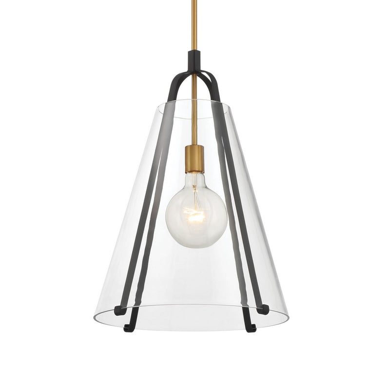 Minka-Lavery 131-782 One Light Pendant, Legacy Brass & Sand Coal