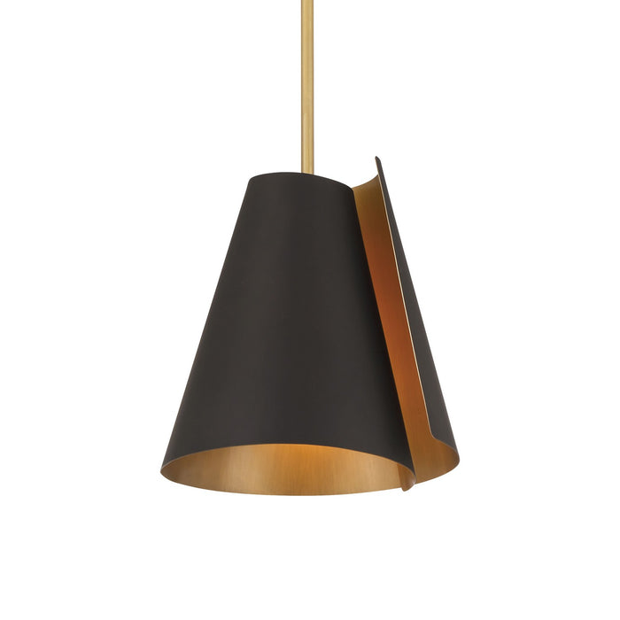 Minka-Lavery 135-855 One Light Pendant, Legacy Brass & Dark Bronze