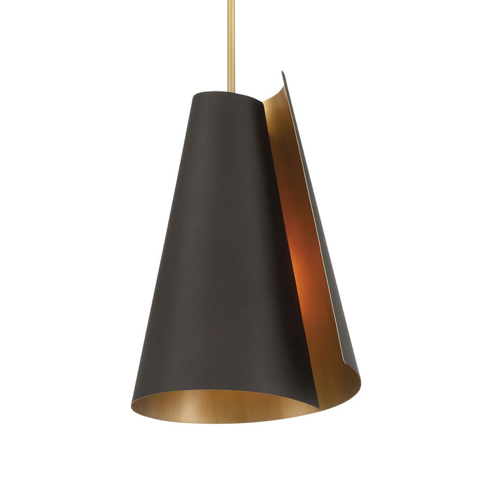 Minka-Lavery 136-855 One Light Pendant, Legacy Brass & Dark Bronze