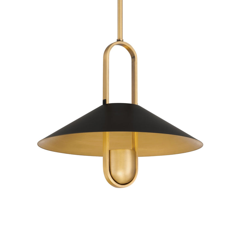 Minka-Lavery 151-876 One Light Pendant, Legacy Brass & Dark Matte Blac