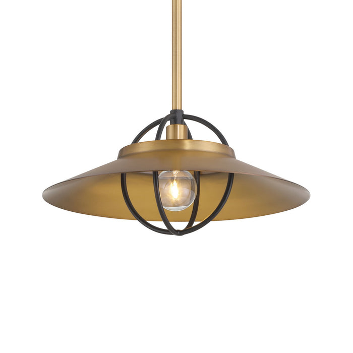 Minka-Lavery 154-876 One Light Pendant, Legacy Brass & Dark Matte Blac