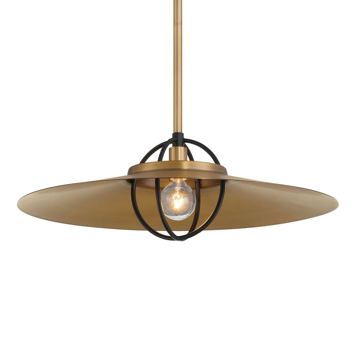 Minka-Lavery 155-876 One Light Pendant, Legacy Brass & Dark Matte Blac