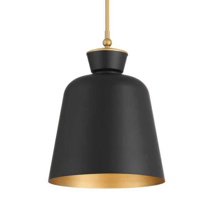 Minka-Lavery 191-876 One Light Pendant, Legacy Brass & Dark Matte Blac