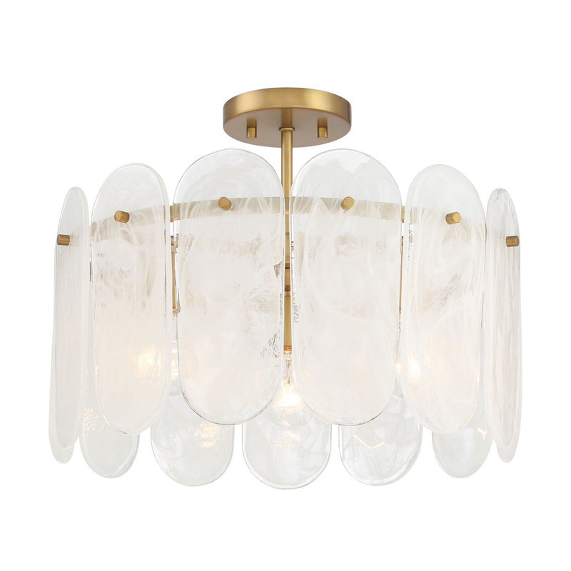 Minka-Lavery 2596-732 Three Light Semi Flush Mount, Legacy Brass
