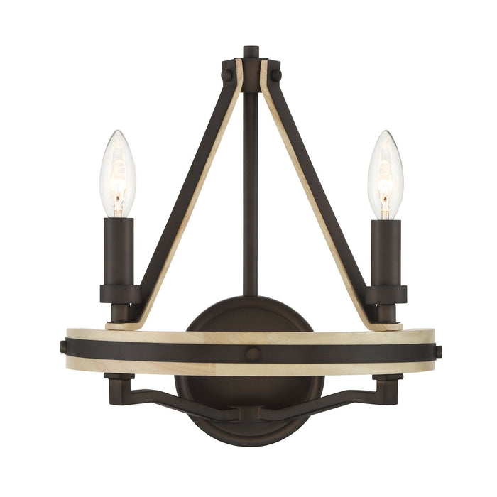 Minka-Lavery 2622-860 Two Light Wall Sconce, Dark Bronze