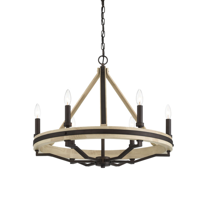 Minka-Lavery 2626-860 Six Light Chandelier, Dark Bronze