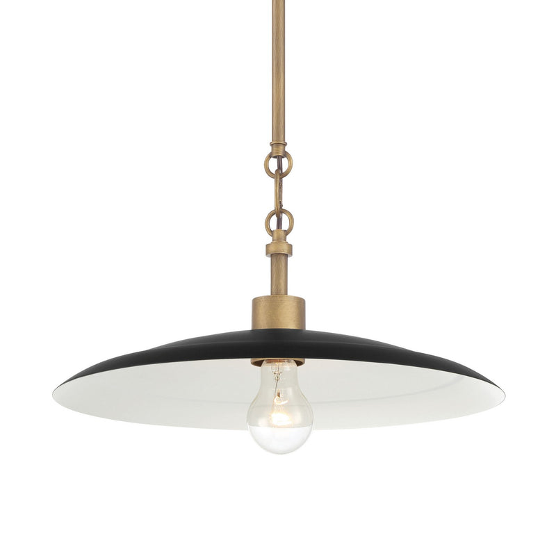 Minka-Lavery 296-858 One Light Pendant, Natural Brass