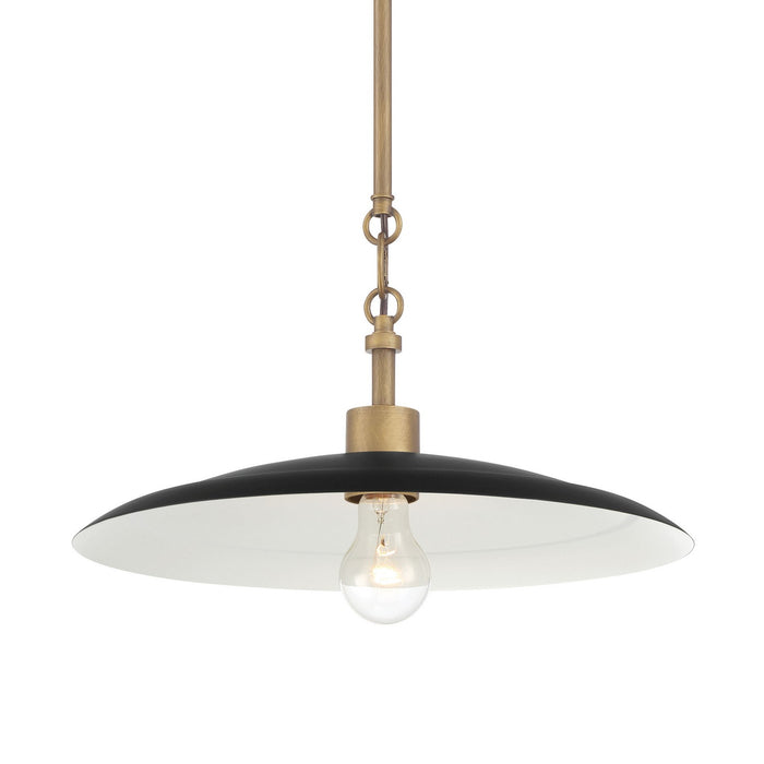 Minka-Lavery 296-858 One Light Pendant, Natural Brass