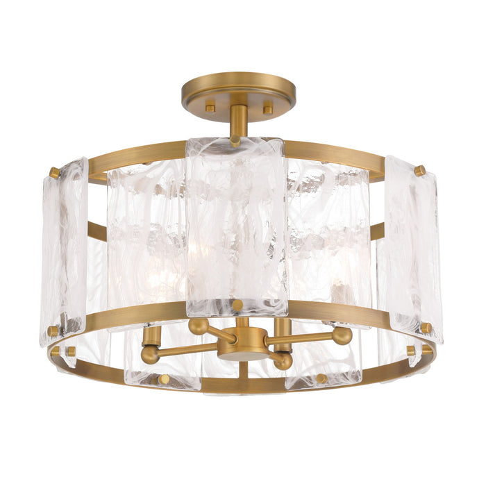 Minka-Lavery 3635-732 Four Light Semi Flush Mount, Legacy Brass