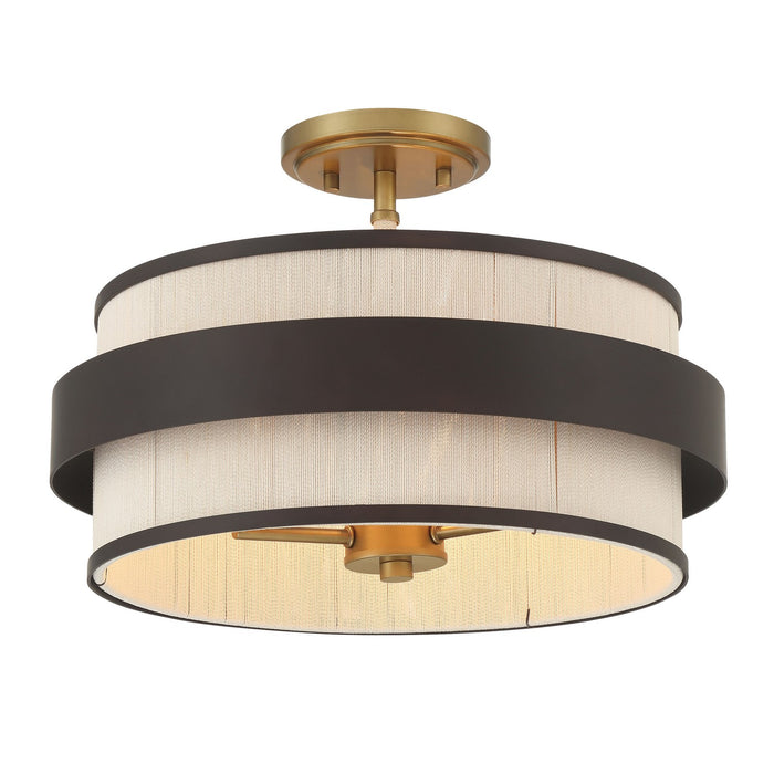 Minka-Lavery 3685-886 Three Light Semi Flush Mount, Legacy Brass (Painted) & Dark