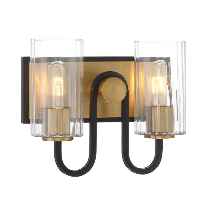 Minka-Lavery 3762-876 Two Light Vanity, Legacy Brass & Dark Matte Blac