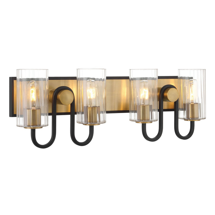 Minka-Lavery 3764-876 Four Light Vanity, Legacy Brass & Dark Matte Blac
