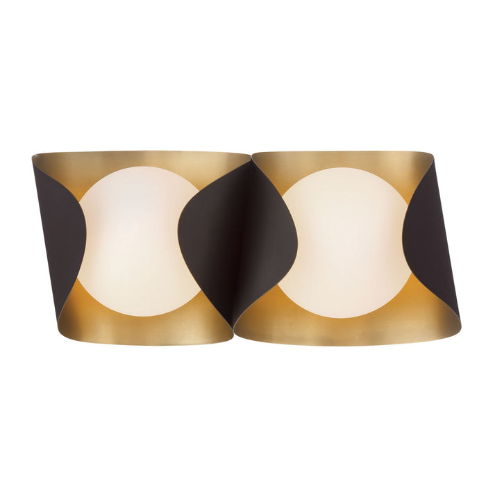 Minka-Lavery 3772-855 Two Light Vanity, Legacy Brass & Dark Bronze