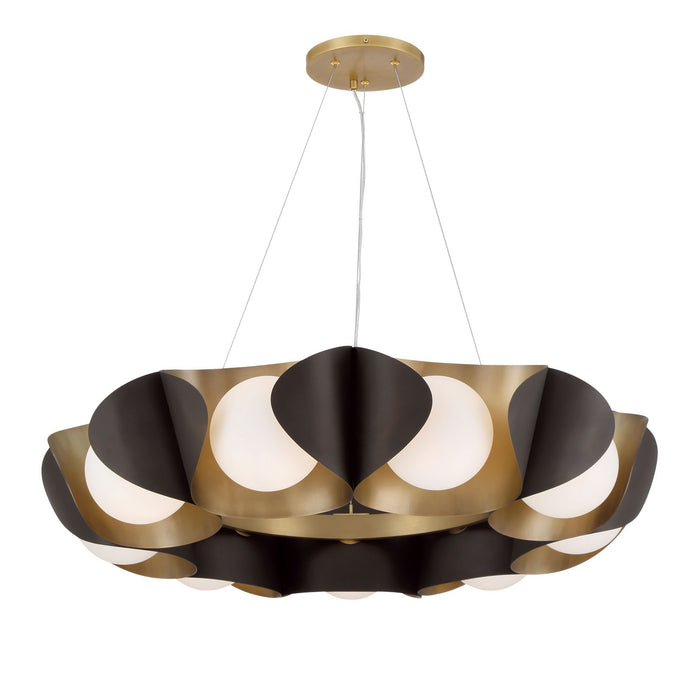 Minka-Lavery 3779-855 Nine Light Pendant, Legacy Brass & Dark Bronze