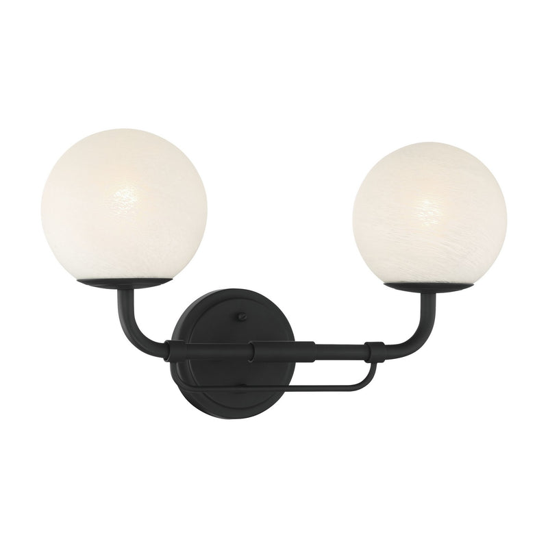 Minka-Lavery 3792-899 Two Light Vanity, Dark Matte Black